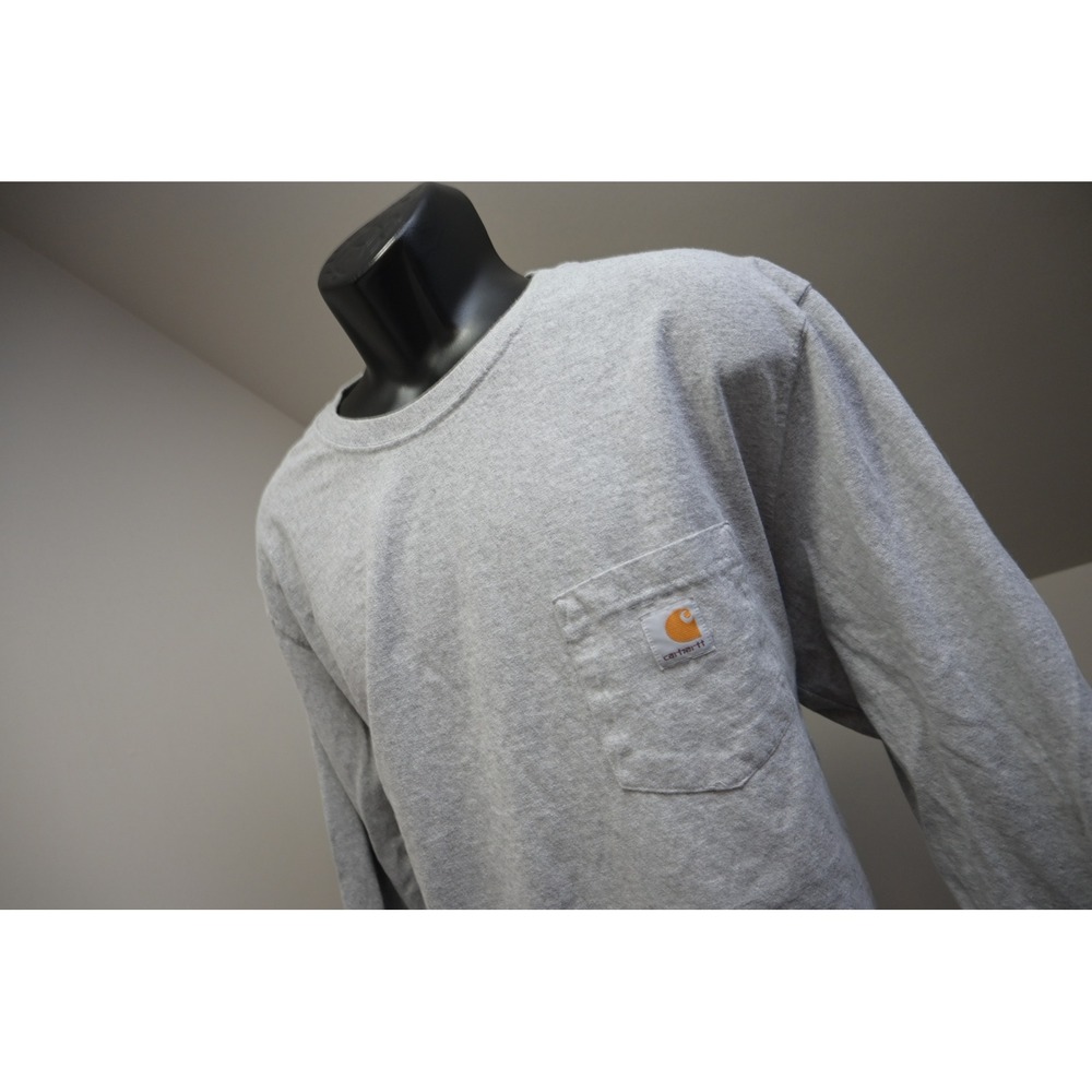 Carhartt Pocket T-Shirt Mens XL Gray Long Sleeve Original Fit K126 Excellent